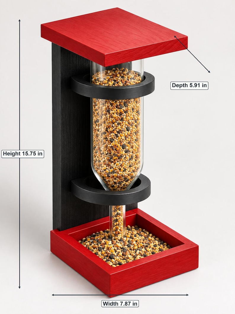 Personalized Wine Bottle Bird Feeder, Tree Mounted Gravity Seed