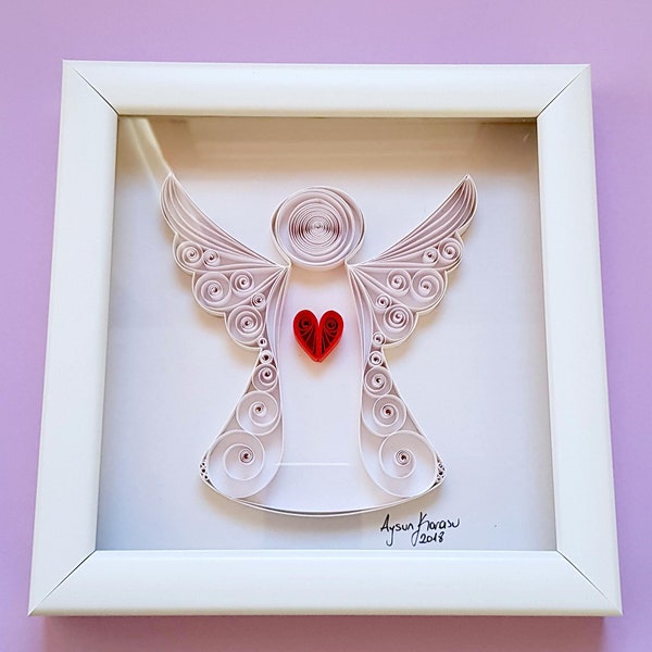 Quilled Papierkunst: Engel-Einzigartiges Geschenk zum Jahrestag, Verlobungsgeschenk/ Hochzeitsgeschenk, Beste Freundin Geschenk, Weihnachtsgeschenk, Papierengel