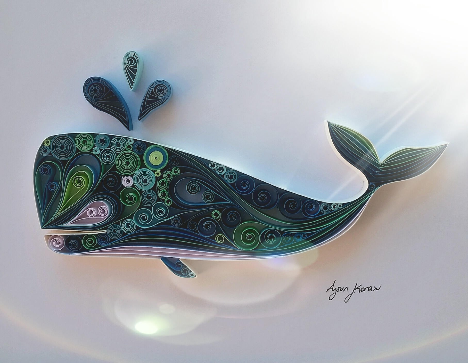 Quilled Paper Art Whale Etsy