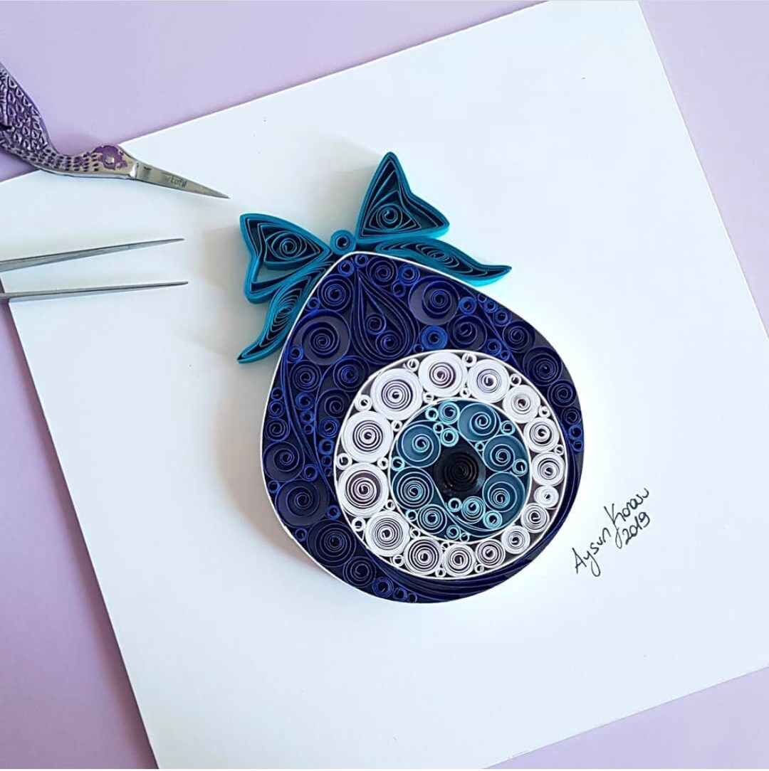 Quilled Paper Art Evil Eye Beadunique Gift for Anniversary