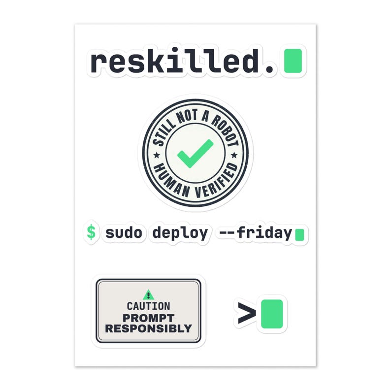 Developer Sticker Pack, Funny Coding Laptop Stickers, Programmer DevOps Tech Gift, Software Engineer Vinyl Sticker Set, AI Humor Decals