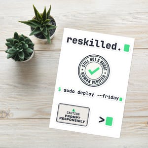 Developer Sticker Pack, Funny Coding Laptop Stickers, Programmer DevOps Tech Gift, Software Engineer Vinyl Sticker Set, AI Humor Decals