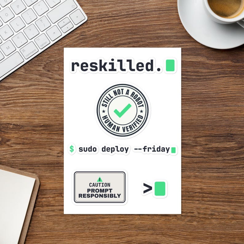 Developer Sticker Pack, Funny Coding Laptop Stickers, Programmer DevOps Tech Gift, Software Engineer Vinyl Sticker Set, AI Humor Decals