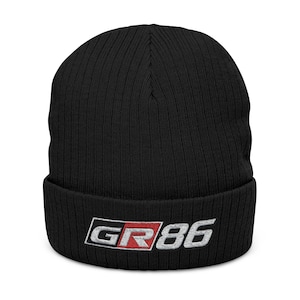 Toyota GR86 Embroidered Beanie | JDM Knit Hat | GR86 Car Enthusiast Gift | Japanese Streetwear Winter Cap | Motorsport Apparel