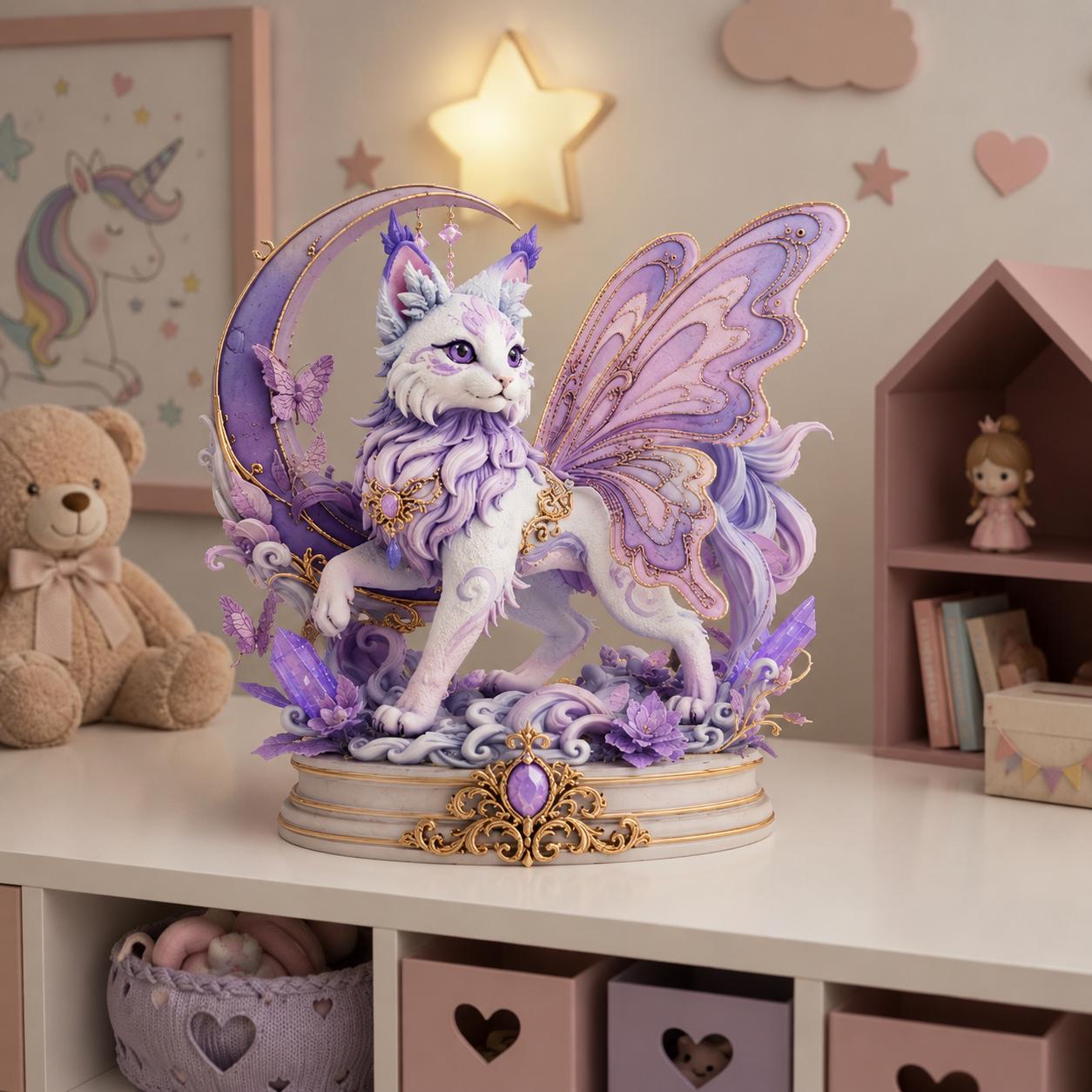 Butterfly Cat STL File 3D Printable Cute Winged Cat Instant Digital Download 3D Printing File 3D ModelWhat You'll Receive
