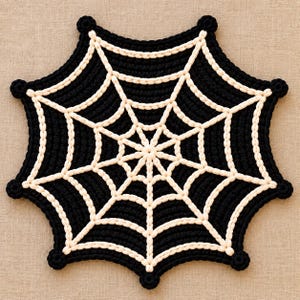Virkat spindelnätsmönster, Halloween-väggbonad, gotisk virkad dekor, enkel digital PDF
