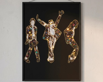 Michael Jackson The Legendary King Of Pop Thriller Moonwalk And Dance Icon Unframe Poster Michael Inspired Wall Art Canvas Print Music Gift
