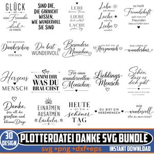Plotterdatei Danke Svg Bundle, Best Friends Svg, Lieblingsmensch Svg, Schön dass es dich gibt, Deutsche Sprüche Svg, For Cricut Silhouette