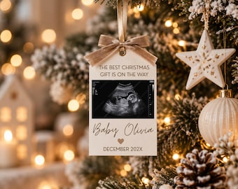 I'll Be Home for Christmas Pregnancy Announcement | Digital Editable Template | Winter Baby Reveal