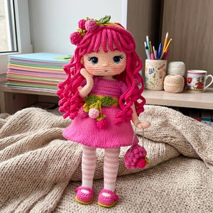 Strawberry Shortcake Crochet Pattern - RASPBERRY Girl Handmade Amigurumi PDF - Easy Beginner Tutorial Digital Download