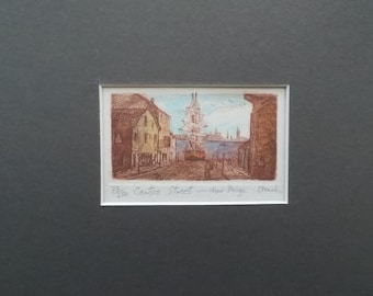 Frigate Rose, Centre Street, New Bedford, Massachusetts is an original etching by Parks Beach