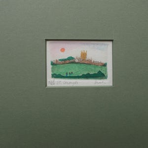 St. George's School, Middletown, Rhode Island. Original hand colored etching by Parks Beach