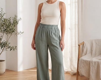 Palazzo Pants Sewing Pattern PDF, Wide Leg Elastic Waist Trousers, Beginner Lounge Pants, Sizes xs,-xxxl, A0/A4/US Letter, Instant Download