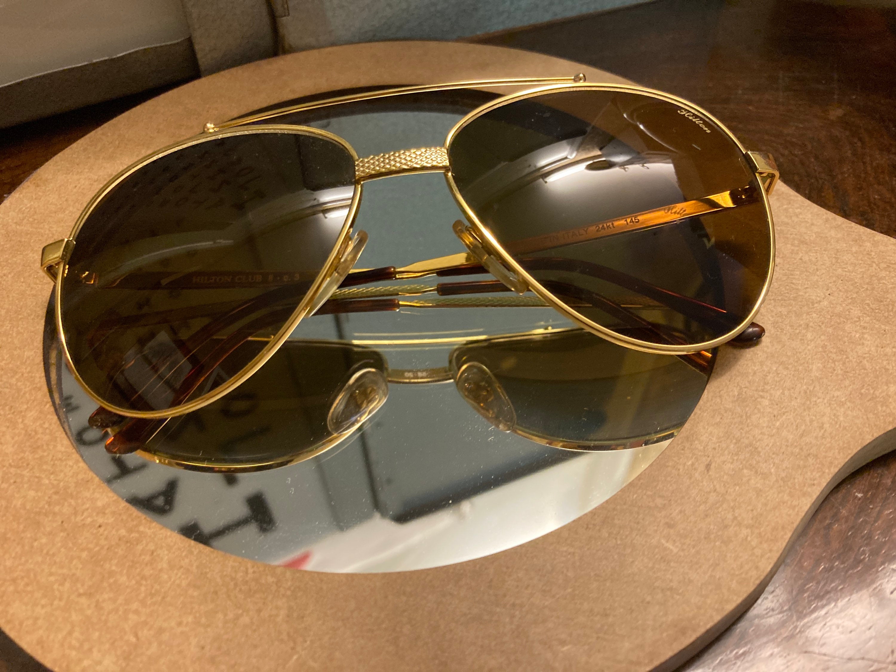Hilton Class 006 Vintage Sunglasses w/ Gold Mirror Custom Lenses