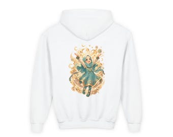 Anime musulmán / Camiseta con capucha para niños Alhamdulillah / Camiseta mágica para niña con hiyab / Ropa islámica para niños