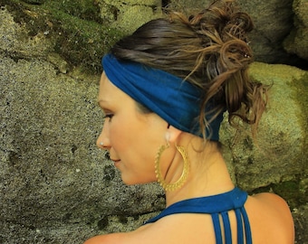 Headband-hair accessories-athletic gear-dance headband-bohemian headband-headbands-womens head wraps-blue headband-yoga accessories-fitness