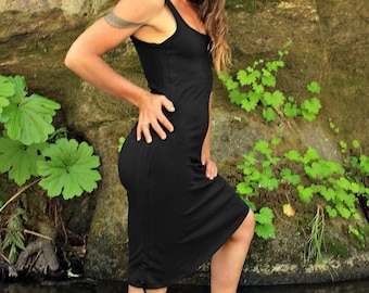 Sexy Black Boho Dress - Cinchy Dress - Cute Dresses - Casual Date Dress - Special Occasion Dress - Comfortable Cotton Dress - Travel Dress