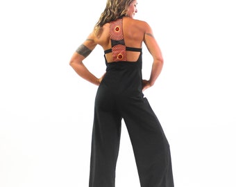 Jumpsuit / Cotton Jumpsuit / Sun and Moon Jumpsuit / Black Jumpsuit / Jumpsuit women / Black Romper / Jumper / Onsie / Bodysuit women