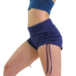 Yoga Shorts / Women's Clothing / Cinchy shorts / Women's shorts / Women's Festival Clothes / Funky Shorts / Navy Blue Shorts by Aurora
