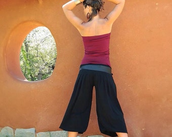 Pantaloni harem - Pantaloni da donna - Abbigliamento boho - Abbigliamento gipsy - Pantaloni hippie - Pantaloni boho - Pantaloni neri - Pantaloni larghi - Pantaloni elasticizzati in cotone - Pantaloni da yoga