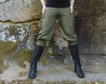 Pedal Pusher-Womens clothing-cotton pants-pants with pockets-renaissance pants-womens capris crops-edgy clothing-sage green-womens trousers