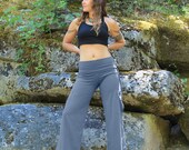 Yoga Cargo Pants-Womens clothing-yoga pants-womens pants-gray pants-womens trousers-cotton yoga pants-loose fit yoga-festival clothing-edgy
