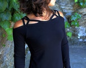 Dreamcatcher Top-Longsleeve tops-sexy tops women-yoga longsleeve-open shoulder top-cold shoulder top-womens festival tops-boho pixie top