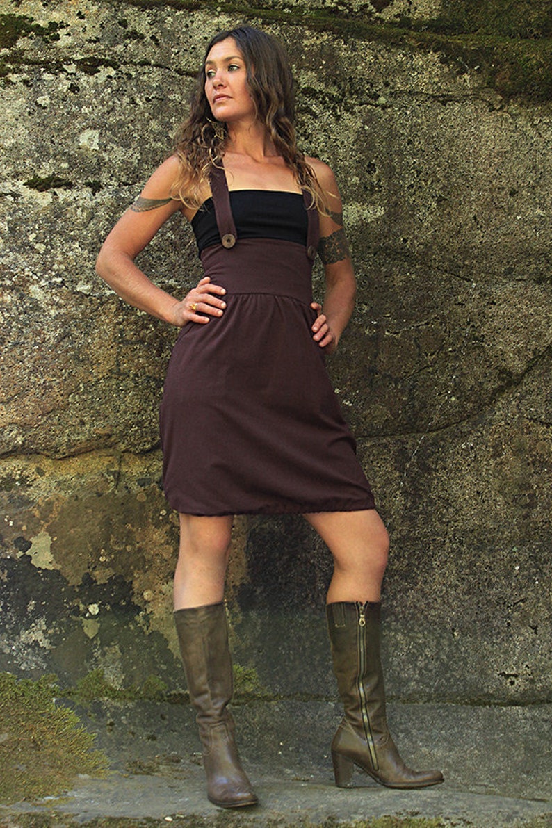 Suspender dress-jumper dress-summer dress-women dress-mid length dress-unique dress-everyday dress-yoga dress-boho pixie-funky goddess dress image 5