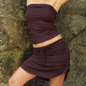 Women's Skirts - Cinchy Skirt - Athletic Skirt - Boho Style - Women's Clothes - Blue Skirt - Adjustable Skirt - Cover up Skirt - Drawstring image 4