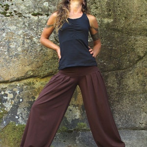 Harem Pants-Women's bottoms-Ladies pants-baggy trousers-dance bottoms-flowy pants-loose pants-baggy dance pants-black pants-comfy cotton Chocolate Brown