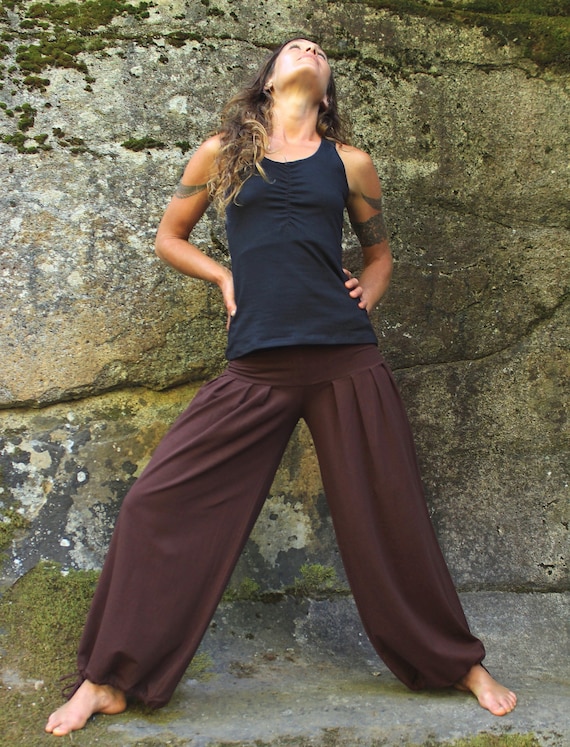 Harem Pants-womens Clothing-women Harem Pant-brown-dancewear