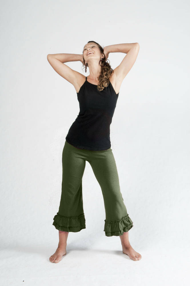 Yoga Pants With Ruffles