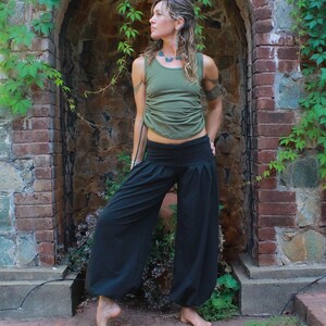 Harem Pants-Women's bottoms-Ladies pants-baggy trousers-dance bottoms-flowy pants-loose pants-baggy dance pants-black pants-comfy cotton image 8