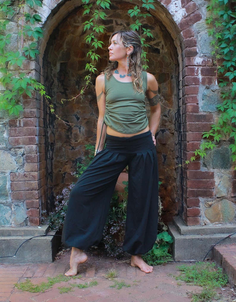 Harem Pants-Women's bottoms-Ladies pants-baggy trousers-dance bottoms-flowy pants-loose pants-baggy dance pants-black pants-comfy cotton image 8