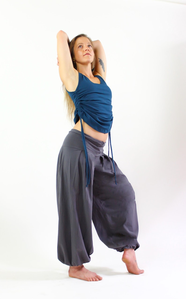 Harem Pants-Women's bottoms-Ladies pants-baggy trousers-dance bottoms-flowy pants-loose pants-baggy dance pants-black pants-comfy cotton Ash Gray