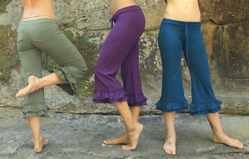 Women's Ruffled Capribloomerspants With Rufflesdance Etsy