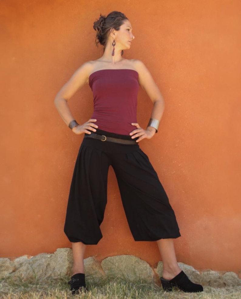 Harem Pants-Women's bottoms-Ladies pants-baggy trousers-dance bottoms-flowy pants-loose pants-baggy dance pants-black pants-comfy cotton image 9