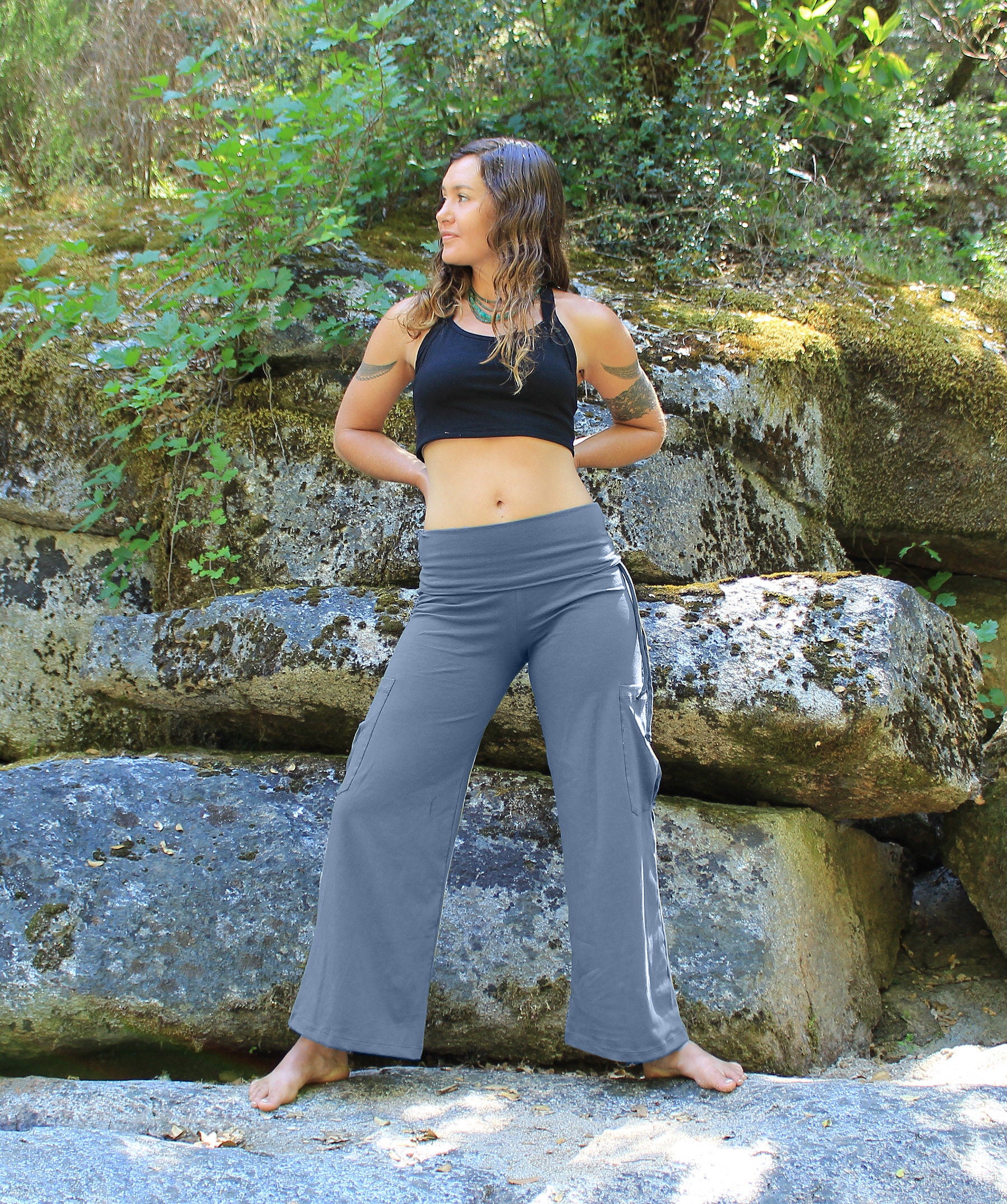 Yoga Cargo Pants-yoga Pants-womens Pants-bohemian Pants-brown - Etsy