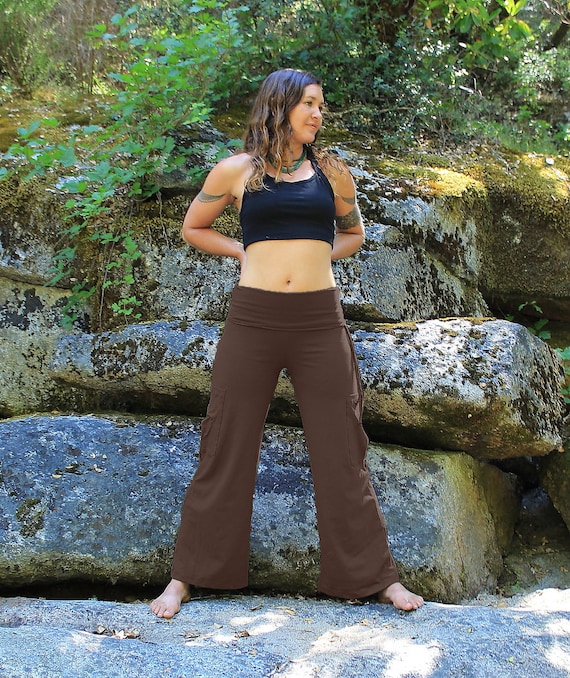 Yoga Cargo Pants-yoga Pants-womens Pants-bohemian Pants-brown