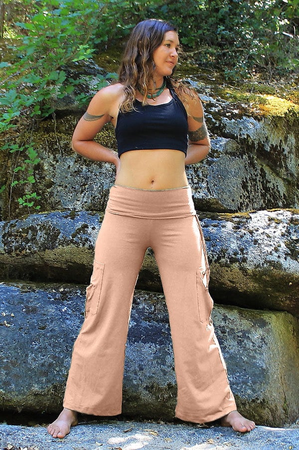 Loose Fit Yoga Pants-yoga Cargo Pants-gifts for Her-wide Leg-fold