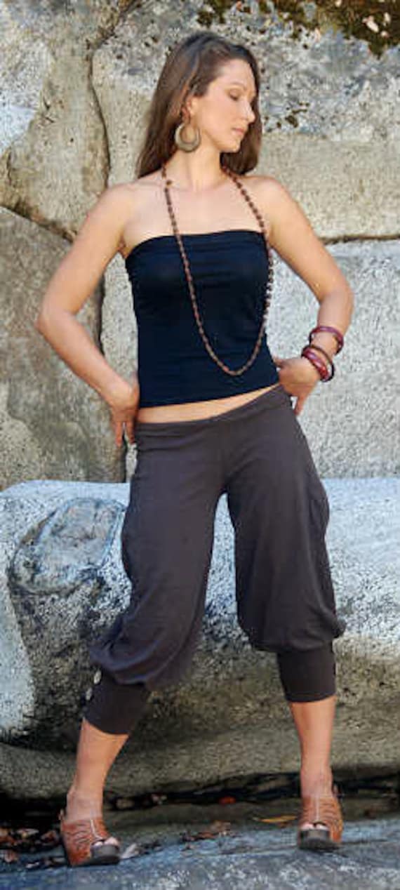 Pedal Pusher Pants Womens Black Capri Womens Joggers 3/4 Length