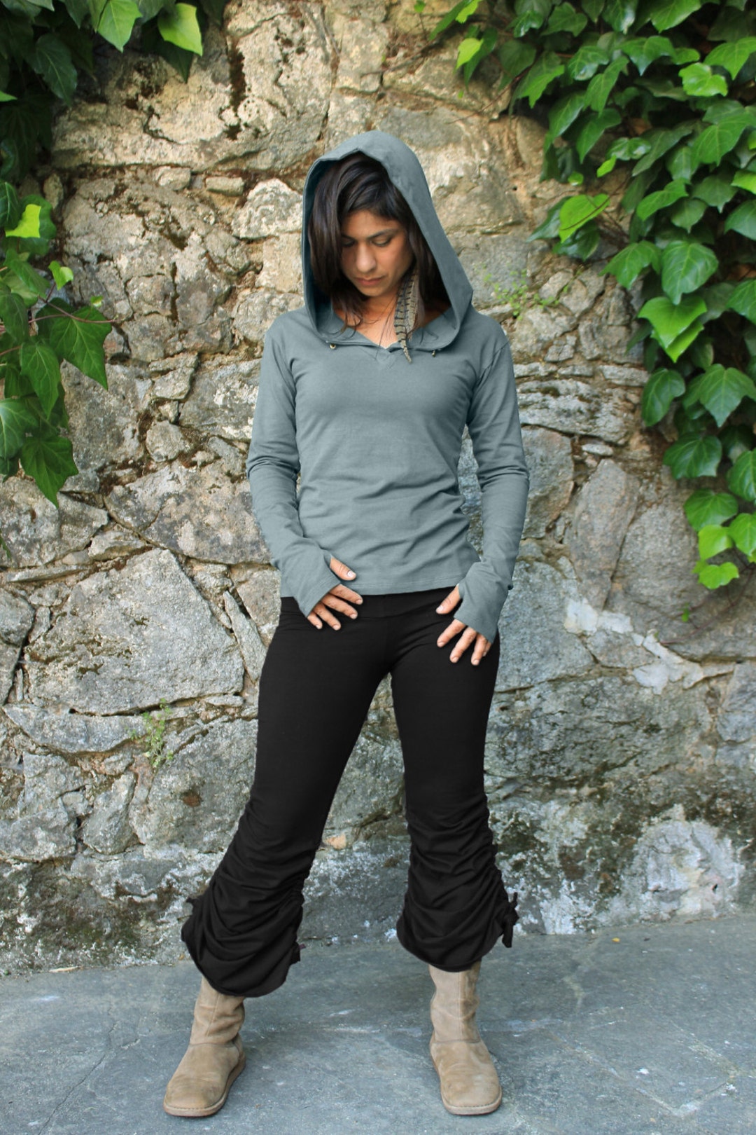 Elven Hoody-hoodie With Thumbholes-pixie Hood-festival Hood-thumbhole  Shirt-yoga Hoodie-womens Tops-summer Hoody-hoodies and Sweatshirts 