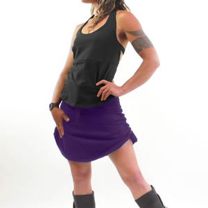 Women's Skirts - Cinchy Skirt - Athletic Skirt - Boho Style - Women's Clothes - Blue Skirt - Adjustable Skirt - Cover up Skirt - Drawstring Plum
