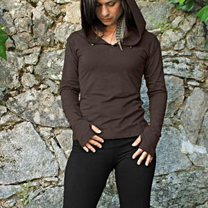 Elven Hoodie-Yoga Hoodie-Festival clothing-elven clothing-yoga style clothing-gypsy hoodie-v neck hoodie-gray hoodie-hoodies for women-gray image 8