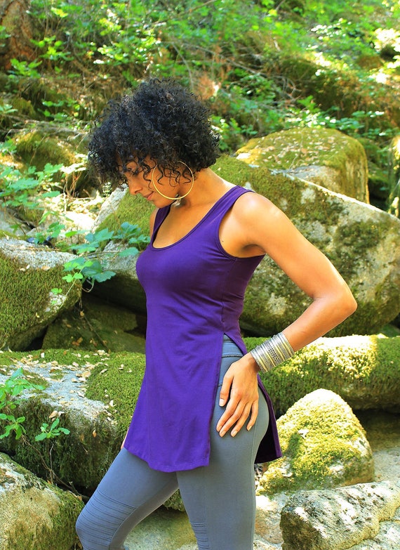 Tunic Tank-womens Tunic-yoga Style-funky Tops-sexy Tops-tunics-womens  Blouses-ladies Tank Top-atheisure-hippie Clothing-goddess Tops-purple -   Canada