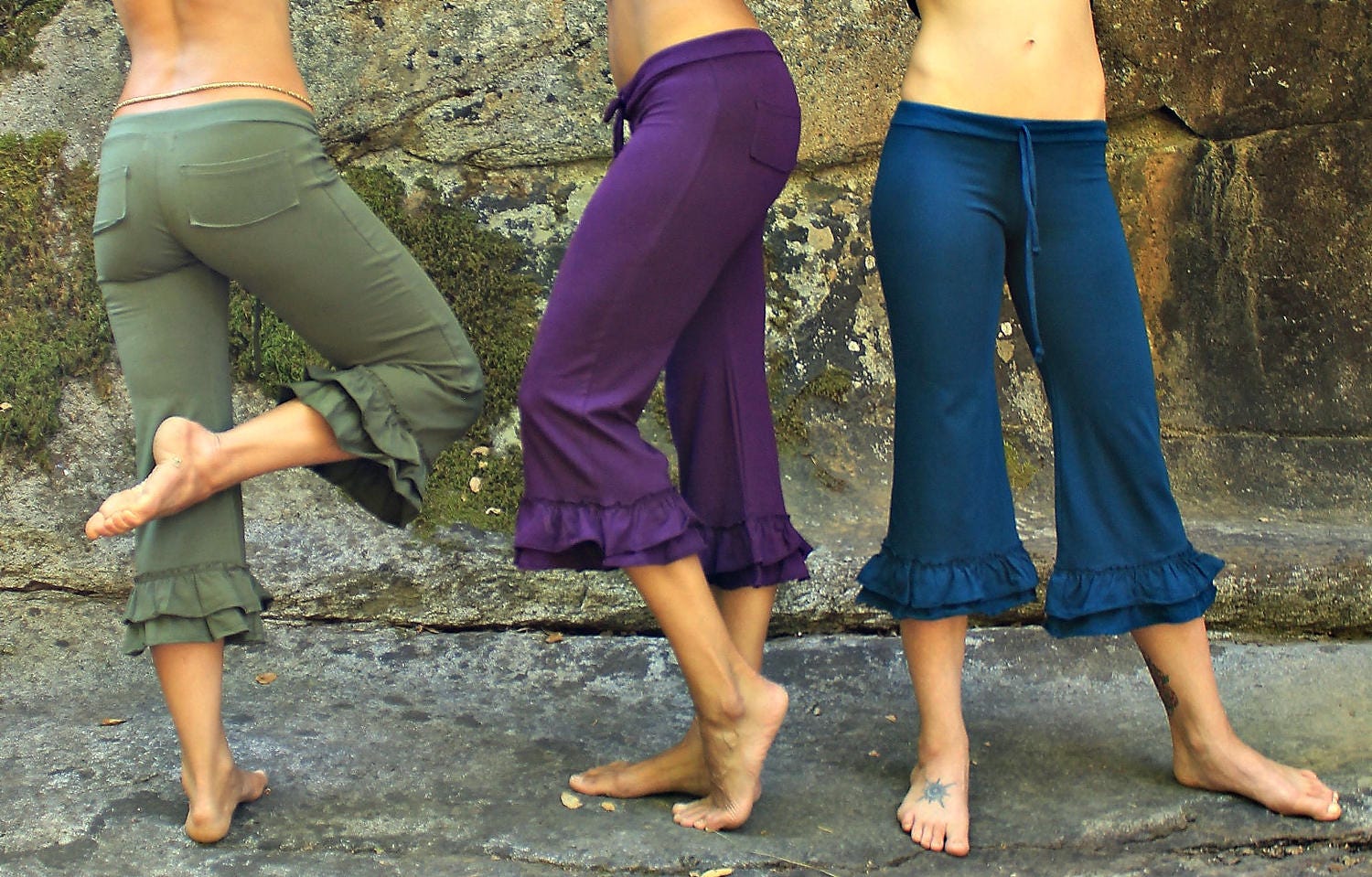 Short Harem Pants / Brown Drop Crotch Pants / Yoga Pants / Funky Pants 