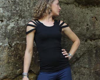 Sun ray shirt-Womens top-blouse women-Summer fashion-Bohemian clothing-Unique top-Tribal clothes-Urban Hippie Top-Festival Clothes-Sexy top
