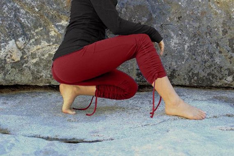 Adjustable leggings-yoga leggings-sexy leggings-black leggings-skinny pants-workout leggings-pixie leggings-leggings women-boho leggings Burgundy