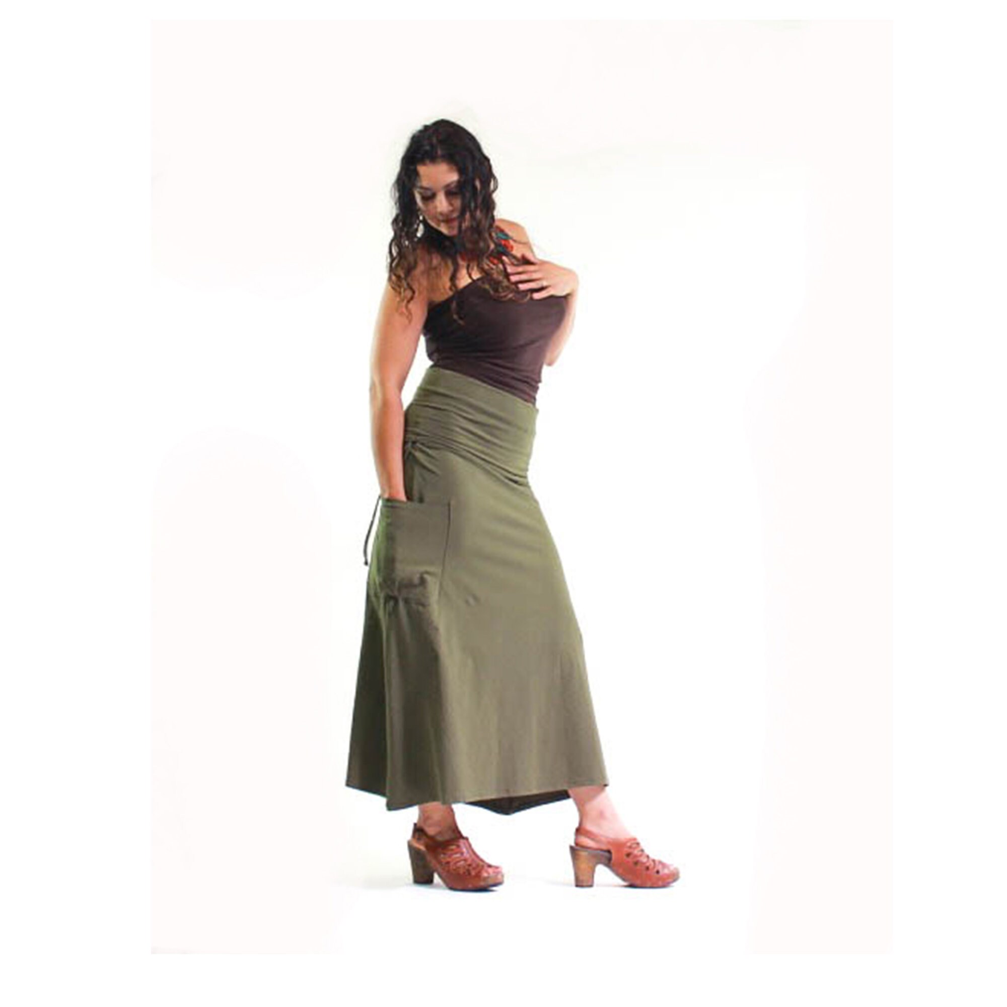 Women's Skirts Fold Over Waist Skirt 