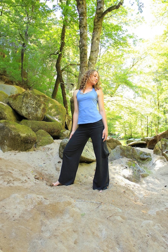Pantalons de yoga cargo pantalons de yoga pour femmes pantalons a taille repliee taille haute taille basse pantalon cargo pantalons de yoga en coton pantalons de tous les jours vetements pour femmes E...